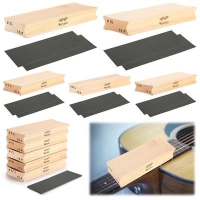 Guitar Sanding Block with Sandpaper Radius Fingerboard Fret Leveling Tool Wooden for Guitar Fretboard Fingerboard Fret Leveling