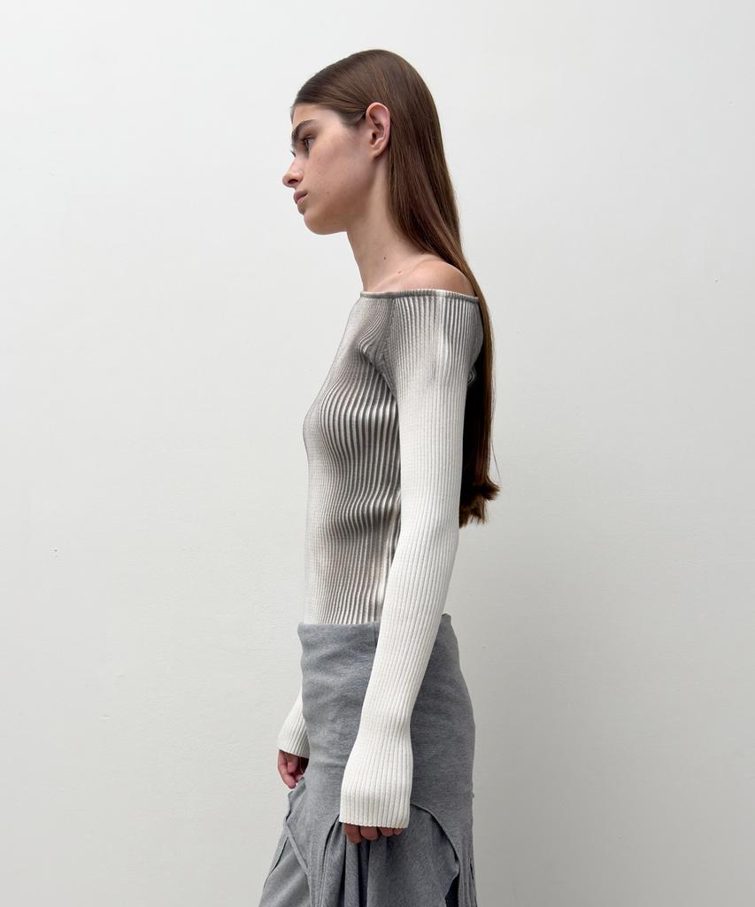 Daiaegeuneol One Off Shoulder Spray Knit (Ivory)