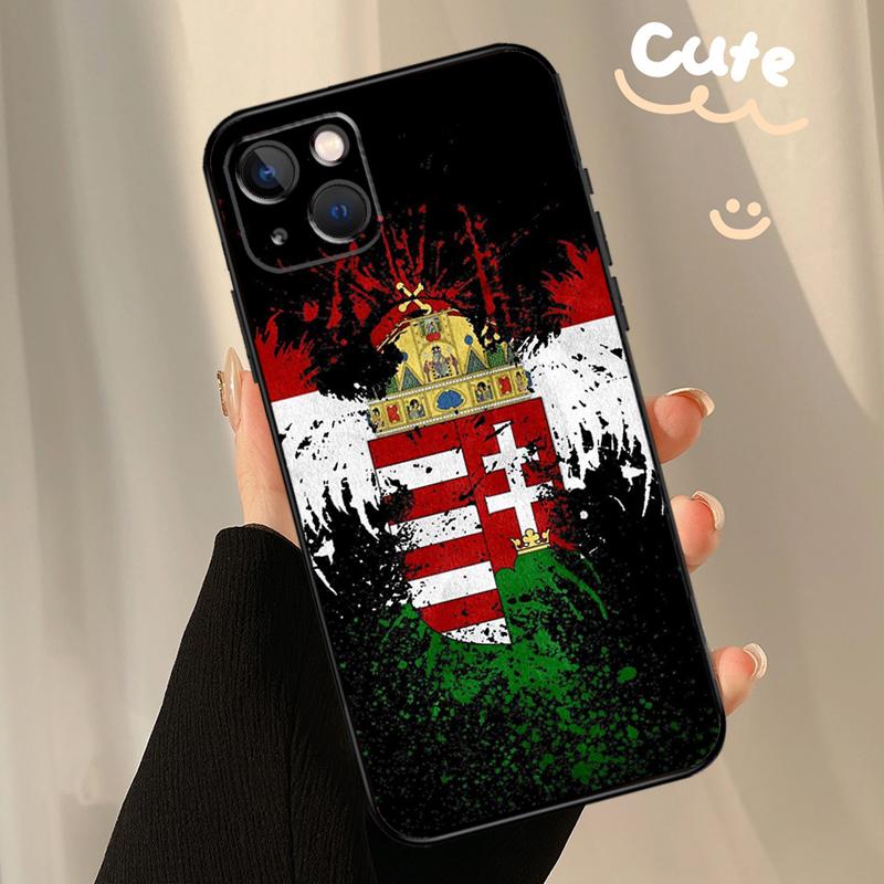 Hungary Flag Case For iPhone 13 12 11 14 15 16 Pro Max XR XS X Plus 12 13 Mini Bumper Cover Capa