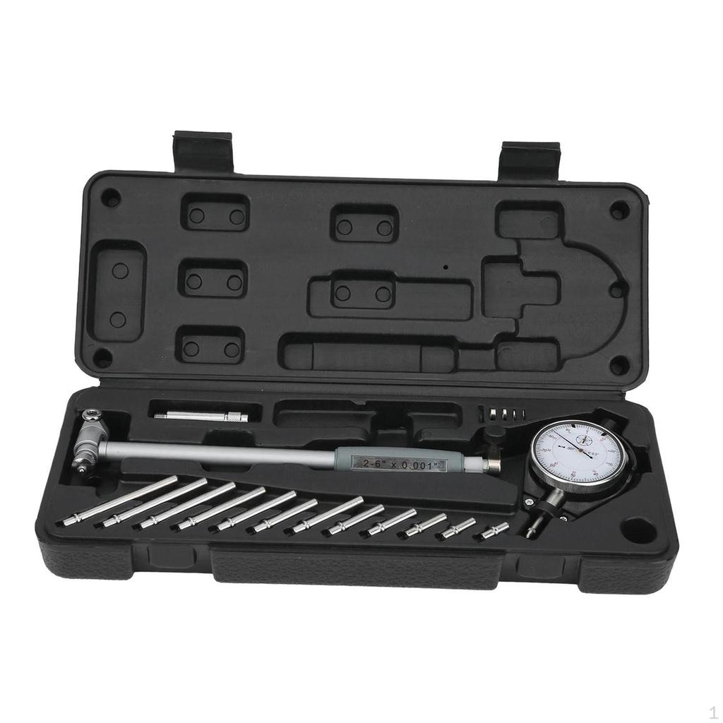 Dial Bore Gauge Set Base Cylinder Measuring Micrometer Kit Flexible 50-160mm