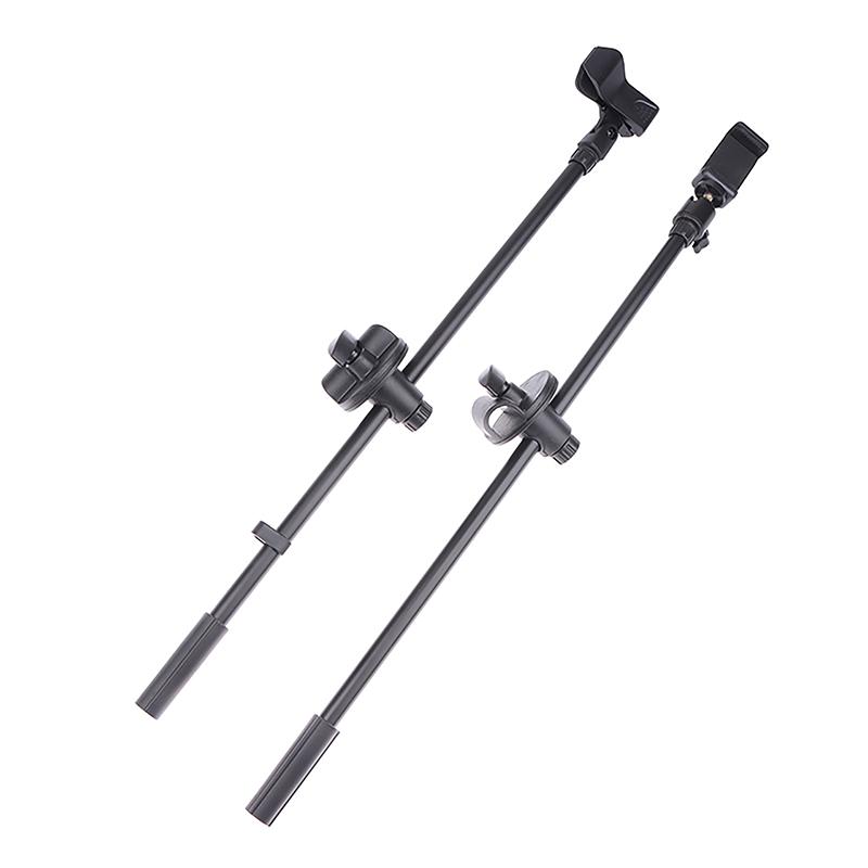 55Cm Microphone Crossbar Stand Rotating Microphone Stand Screw Boom Arms Mic Clip Phone Holder Extension Bracket