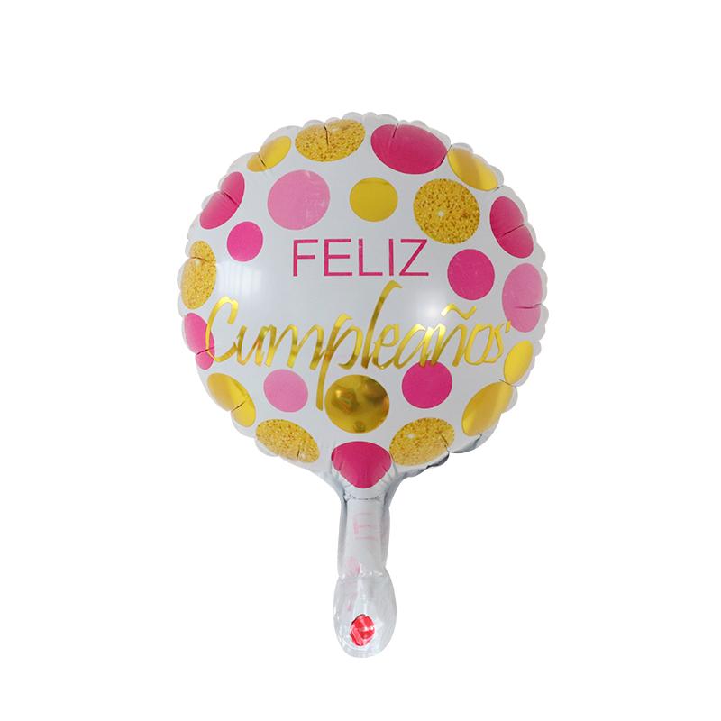 10Pcs Feliz Cumpleaños Día AIr Globos 10inch Colorful Mini Spanish Happy Birthday Foil Balloons Home Party Decorations Kids Gift
