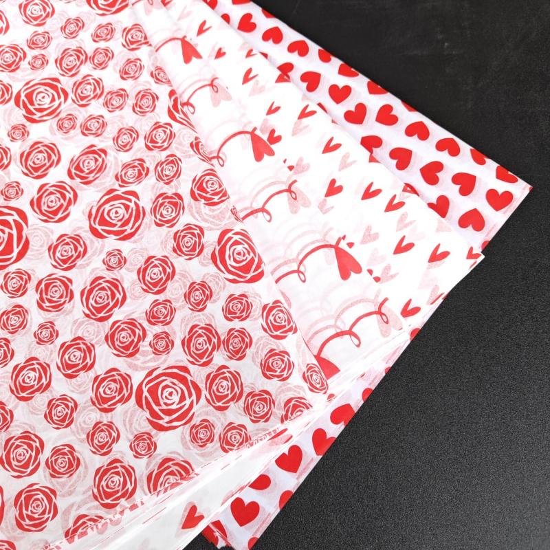 10 Sheets Festive Party Wedding Diy Gift Packing Supplies Love Type Tissue Paper Flower 50X66Cm Gift Packaging Home Decoration