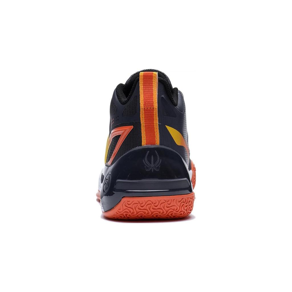 Li Ning Youth Yu Shuai 16 Mid Anti-Slip Shock Absorption Wear-Resistant Rebound Basketball Shoes Kids Basketball Shoes Black Yellow Orange YKBT012-5
