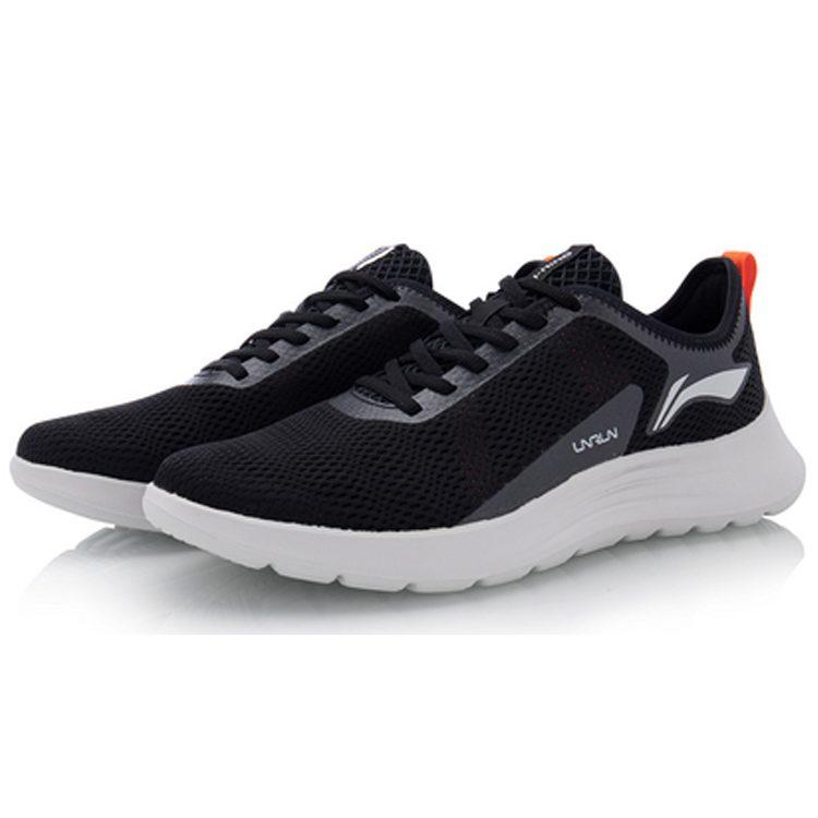 Li Ning Future Run Comfortable Fabric Slip Resistant Abrasion Resistant Low Top Running Shoes Unisex Black ARBQ005-2