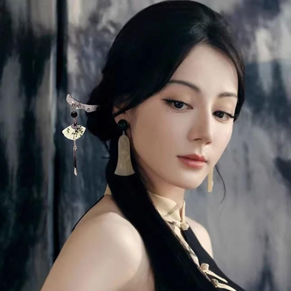Alloy Hairpin Fan-shaped Tassel Updo Hairpin Hot Fan-shaped Tassel Hairpin for Flaggy Dress Hanfu