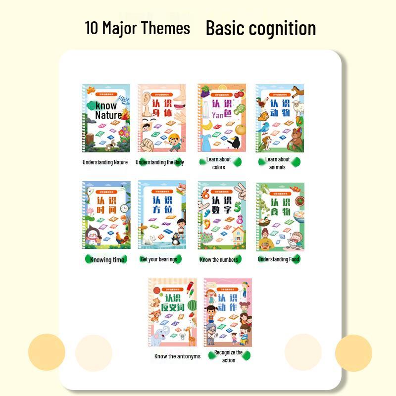 Quiet Book: Early Education & Traditional Chinese Character Recognition Sticker Flashcards for Children
