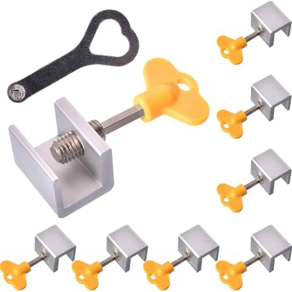 10Pcs Window Locks Sliding Security Window Lock With Key For Sliding Window Adjustable Window Locks Security Window Stoppers