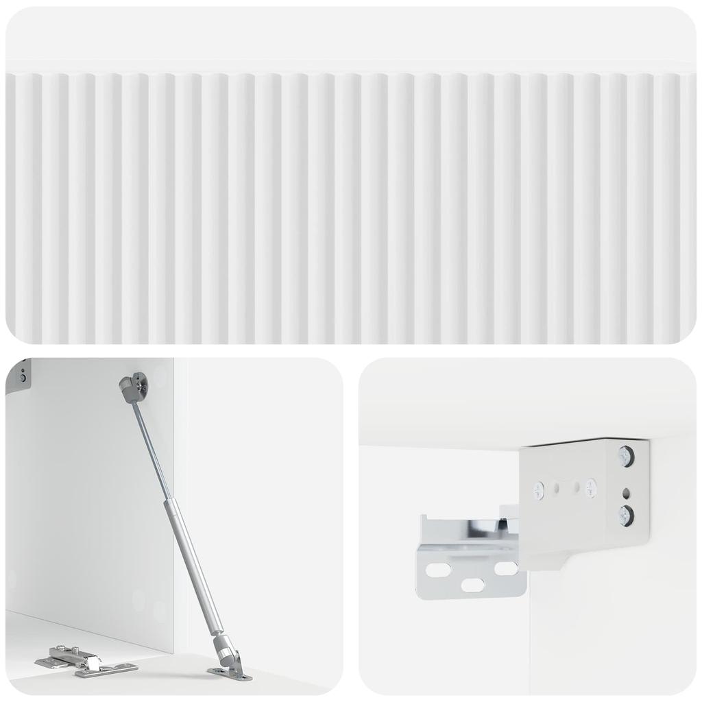 Wall Mounted TV Cabinet Glossy White 98 x 31 x 30 cm