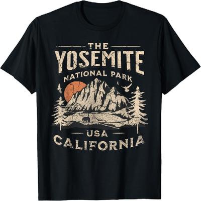 Park Narodowy Yosemite Kalifornia Piesza Wycieczka Na Zewnątrz Vintage Koszulka