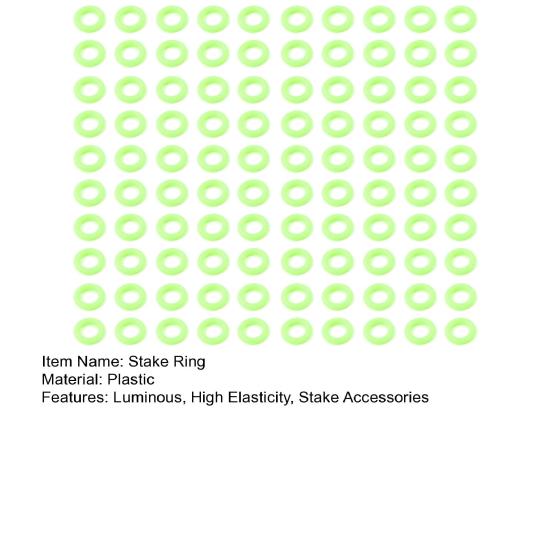 100Pcs Tent Stakes Rings 15MM Glow-in-the-dark Ground Stake Circle Fluorescent Tent Peg Loop Outdoor Camping Tent Nail Accessories