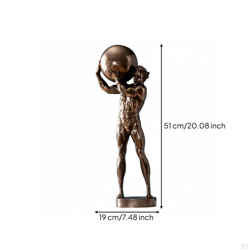 Weightlifter Figure Cold-Cast Bronze Statue Athletic for Weightlifters, Athletes