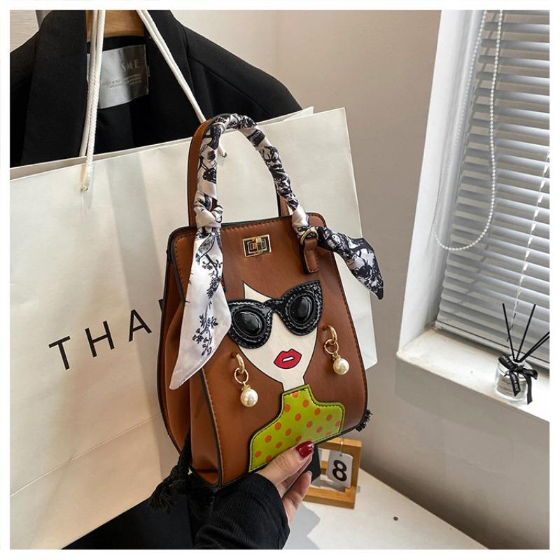 Trendy autumn and winter glasses hand bag retro shoulder crossbody pearl rivet premium texture women's bag