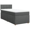 Boxspringbed met Matras Donkergrijs 90 x 200 cm Stof