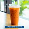 50pcs with Lids Clear Plastic Cups Leak-Proof Bubble Tea Cups New Juice Container  Party Use