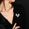 Bo Xin Yun Elegant Korean Zirconia Bow Brooch - High-end Cardigan Accessory Gift