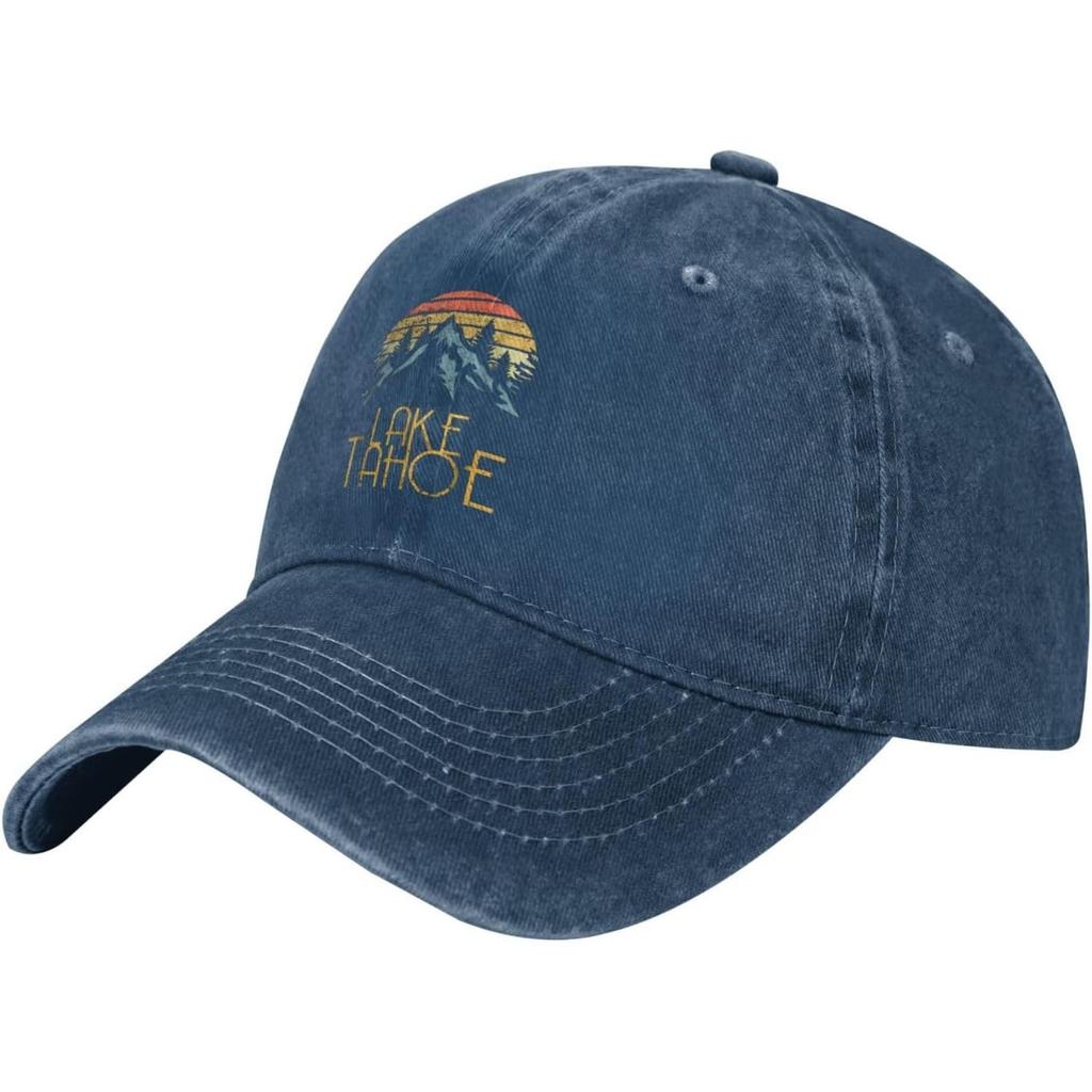 Lake Tahoe Mountains Sunset Baseball Cap Washed Cotton Outdoor Casual Adjustable Unifit Hat