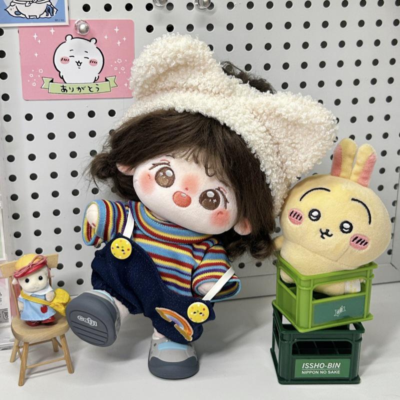 20cm Cotton Doll Girl Overalls - Cute Original Dress-Up Outfit