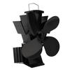 4 Leaf Fireplace Fan with Magnetic Temperature Gauge Heat Powered Air Circulating Fan for Home Wood