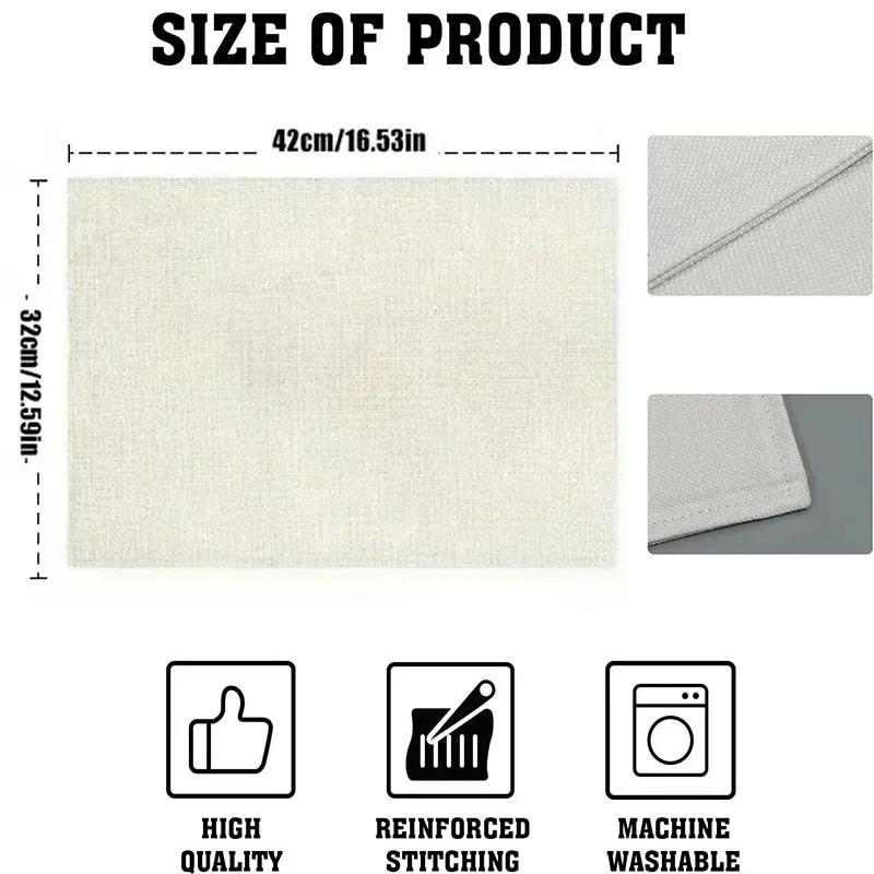 Easter Bunny Placemats Cross-border Amazon Imitation Linen Easter Egg Placemats Party Tablecloths for Banquets