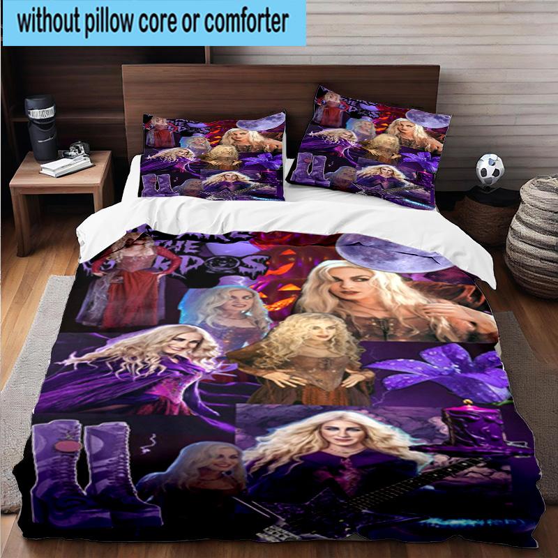 3PCS Halloween witches 3pcs Bedding,Including 3PCS Duvet Cover And 2pcs Pillowcases Perfect for Christmas,Ideal for Bedroom, Dormitory
