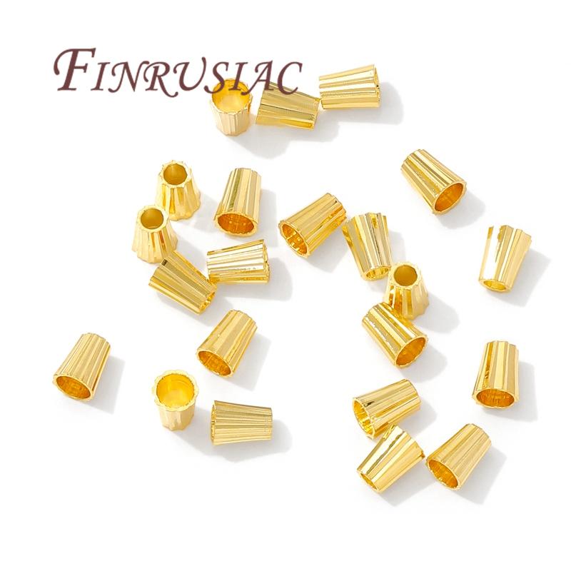 18K Goldplattierte Messingröhrenperlen Für Armbänder, Abstandshalterperlen Für die Schmuckherstellung, DIY-Zubehör, Trenner Für Perlen