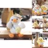 Cute Mini Plush Duck Keychain Soft Stuffed Animal Toy White And Yellow Colors