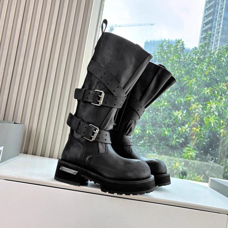 Venom boots for women's new British cowhide polished thick-soled battle-damaged knight tall Martin boots for men