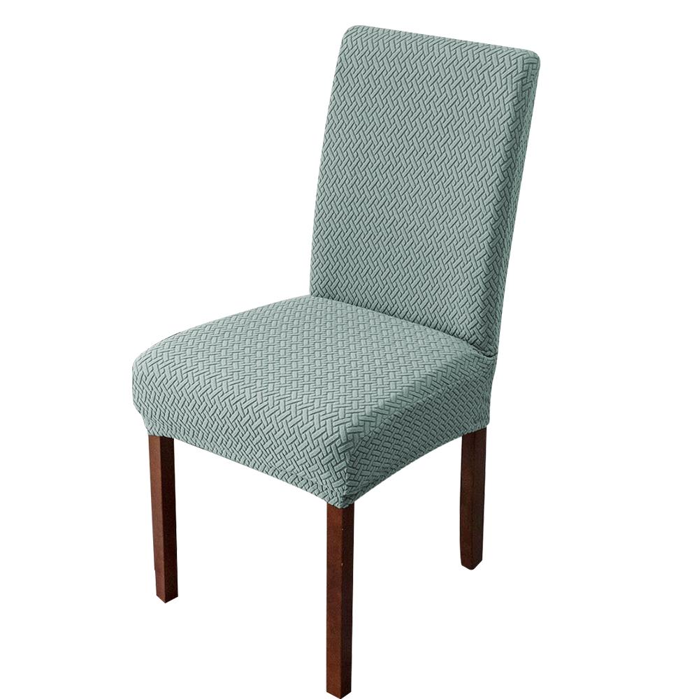 T-Jacquard Dining Chair Cover Solid Color Soft Elastic Fabric Chair Slipcover Protector Washable Kitchen Living Room Wedding