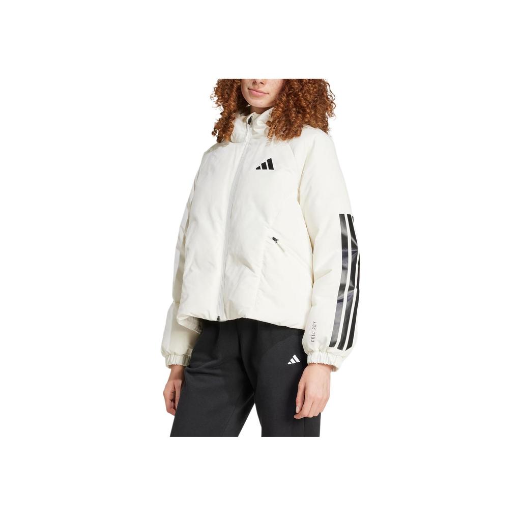 Adidas Cold.Rdy FW24 Puff Down Warm Waterproof Windproof Sports Hooded Comfortable Long Sleeve Puffer Jacket Women Jackets Han-Jade-White Black JG3865