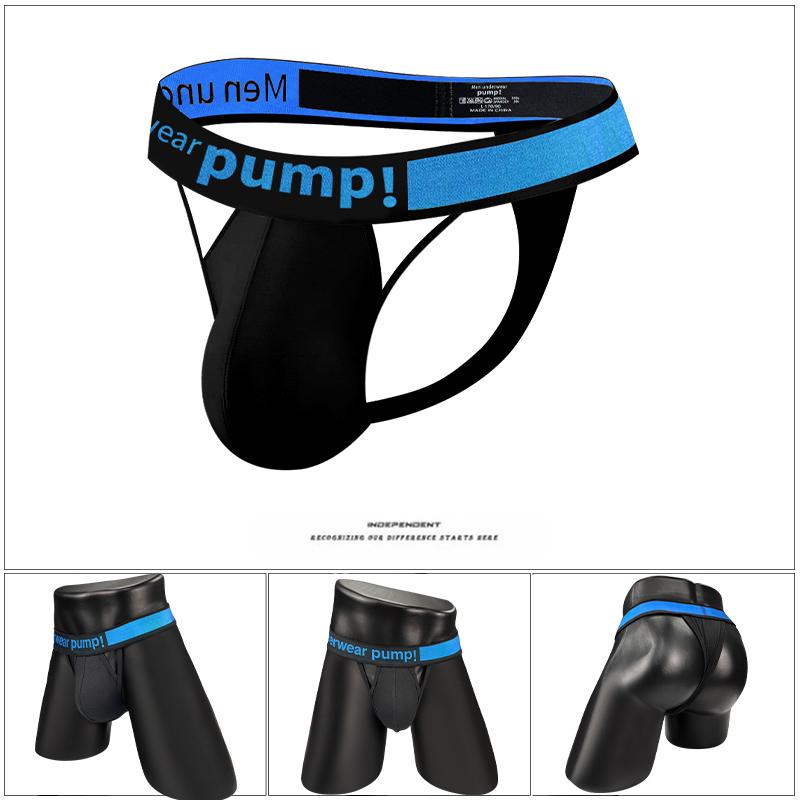 Men Sexy Briefs Big Pouch Cuecas Jockstrap T-Back Thongs Gay Tangas Mens Bikini Brief Fast Dry As Underwear Hollow Out Swimwear