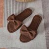Fairy Style Bow Slippers for Women's Summer  New Large Flat Bottomed Minimalist Casual Beach Sandals