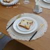 Round Placemats Linen Material Table Mat Drinking Coaster Heat Insulation Mat Round Table Mats for Kitchen Restaurant