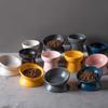 New Ceramic Raised Cat Bowl Elevated Solid Color Pet Water Bowls Tilted Large Diameter Dog Food Bowl Cat Accessories