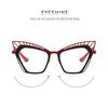 Women's Glasses, Fashionable Large-frame Metal Cat Eye Hollow Glasses.