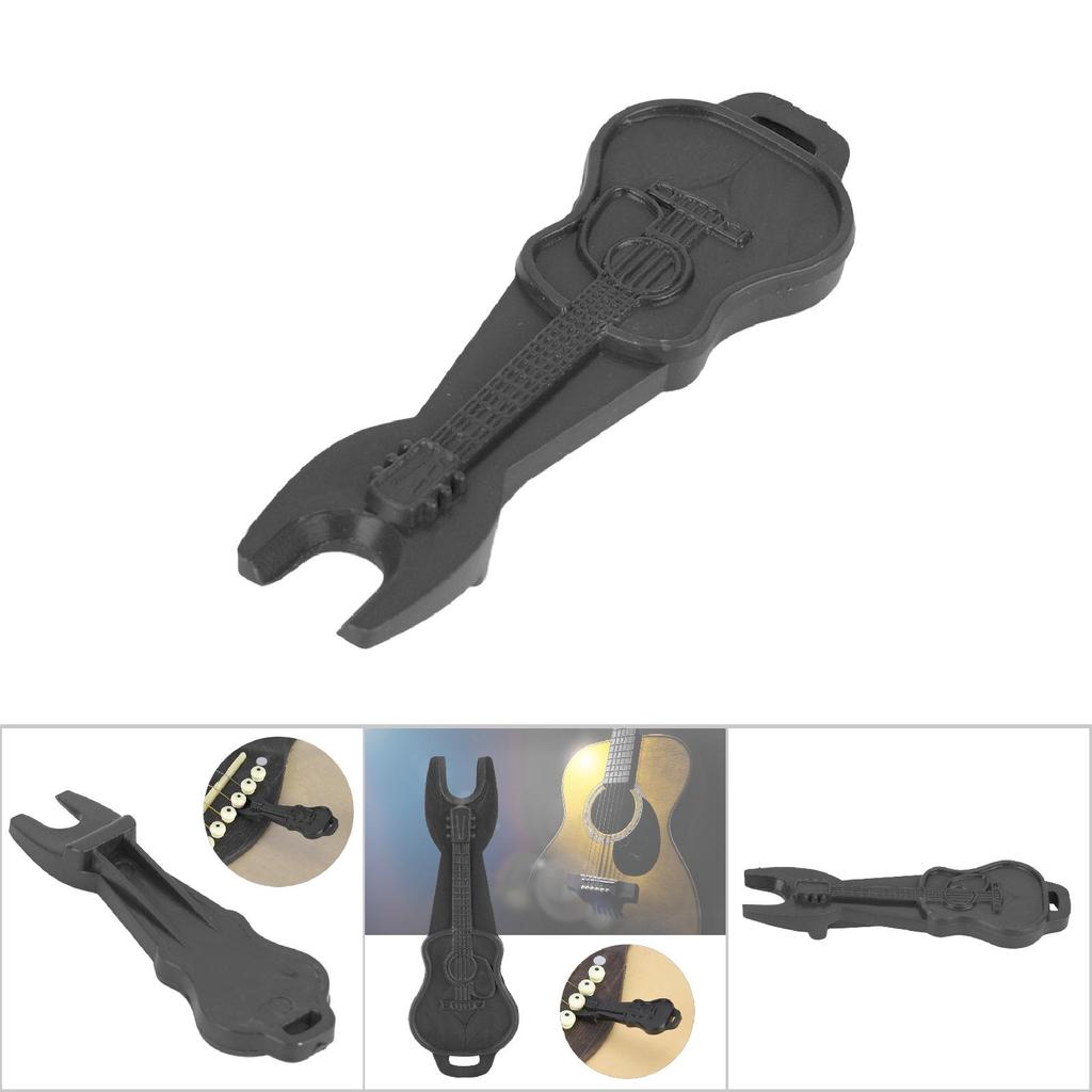 Plastic Acoustic Guitar Chords Bridge Pins Puller String Cone Puller Guitar Change String(Black