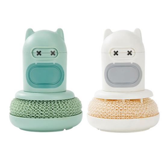 Cleaning Brush with Integrated Scrubber Powerful Decontamination Comfortable Handle Replaceable Brush Head Cleaning Scrubber Easy Dishwashing Tool