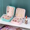 Simple Portable Ornament Box Travel Storage Bag Necklace Ear Studs Box Mini Retro Small Box 10x10x5cm