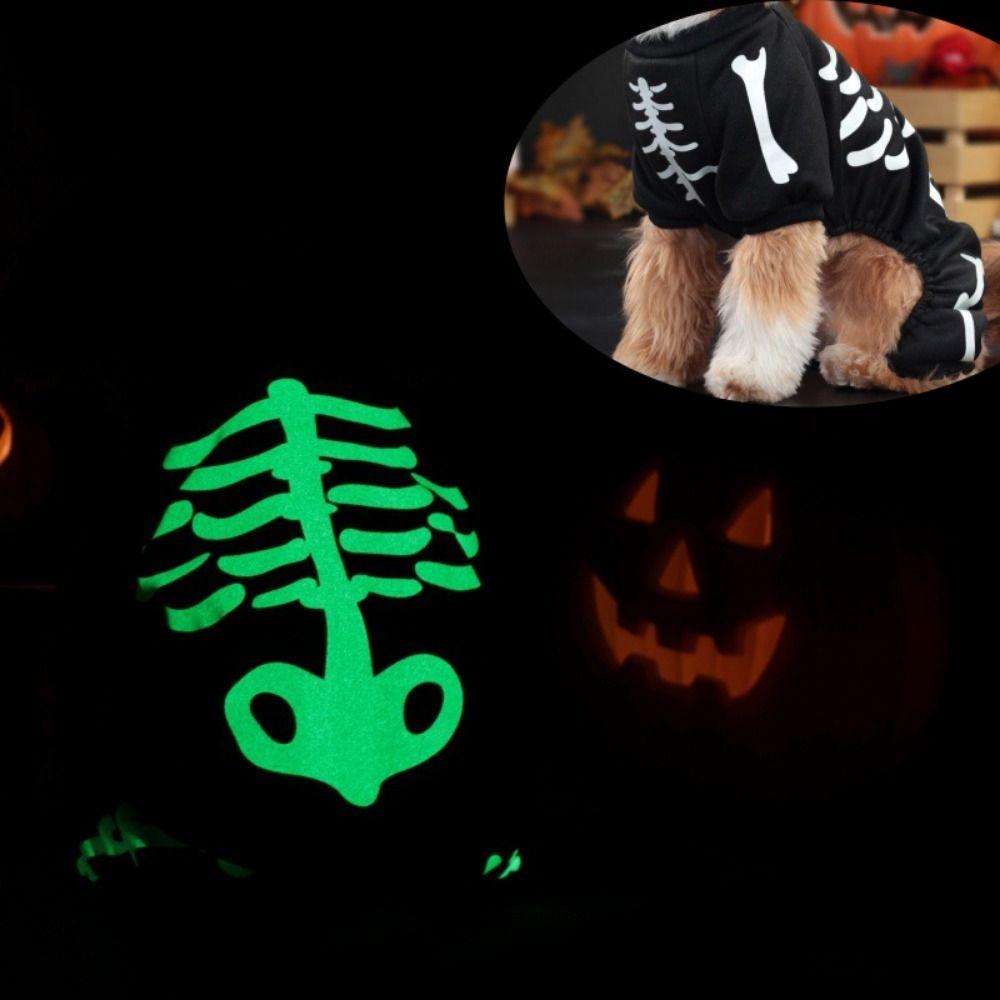 Decorative Pet Skeleton Costumes Soft Pet Cosplay Costume Dog Halloween Clothes  Halloween