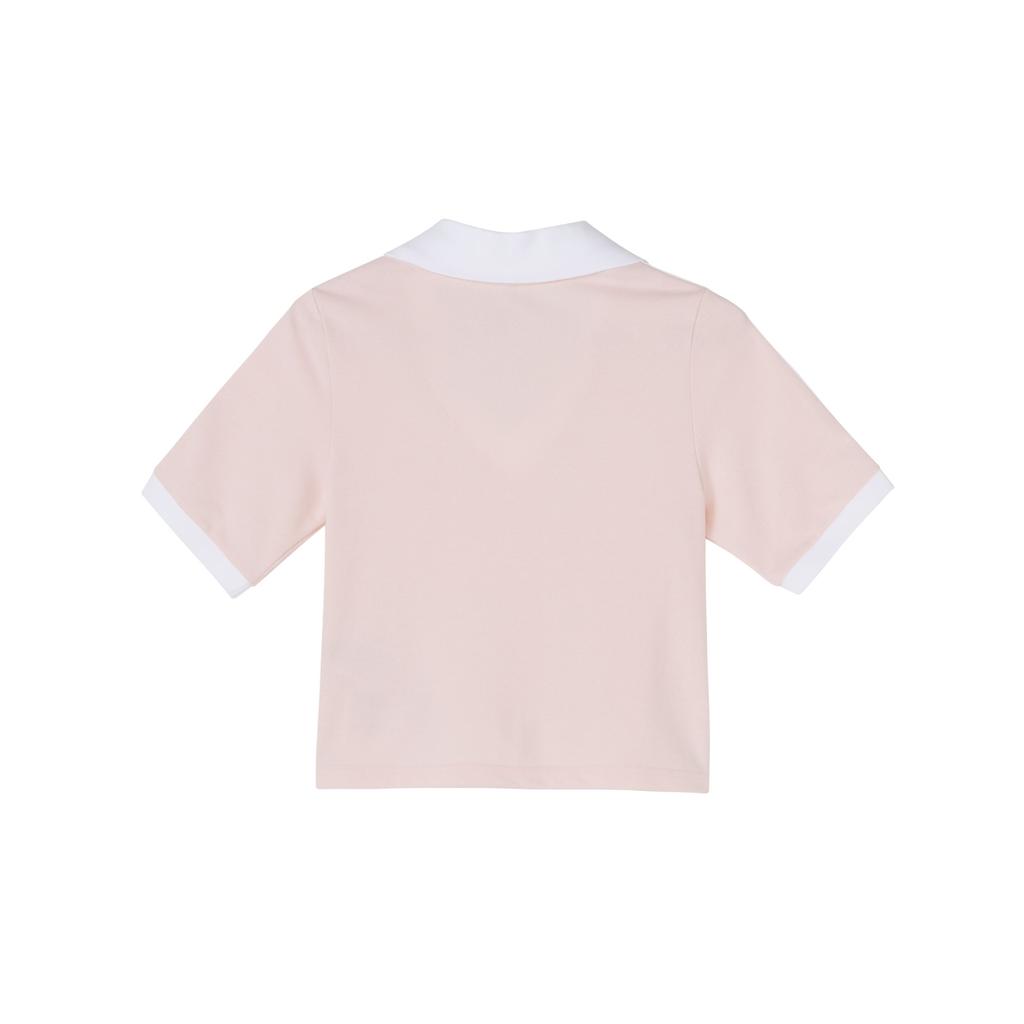 adidas Originals Women's Cropped Polo Shirt Pink IP3757