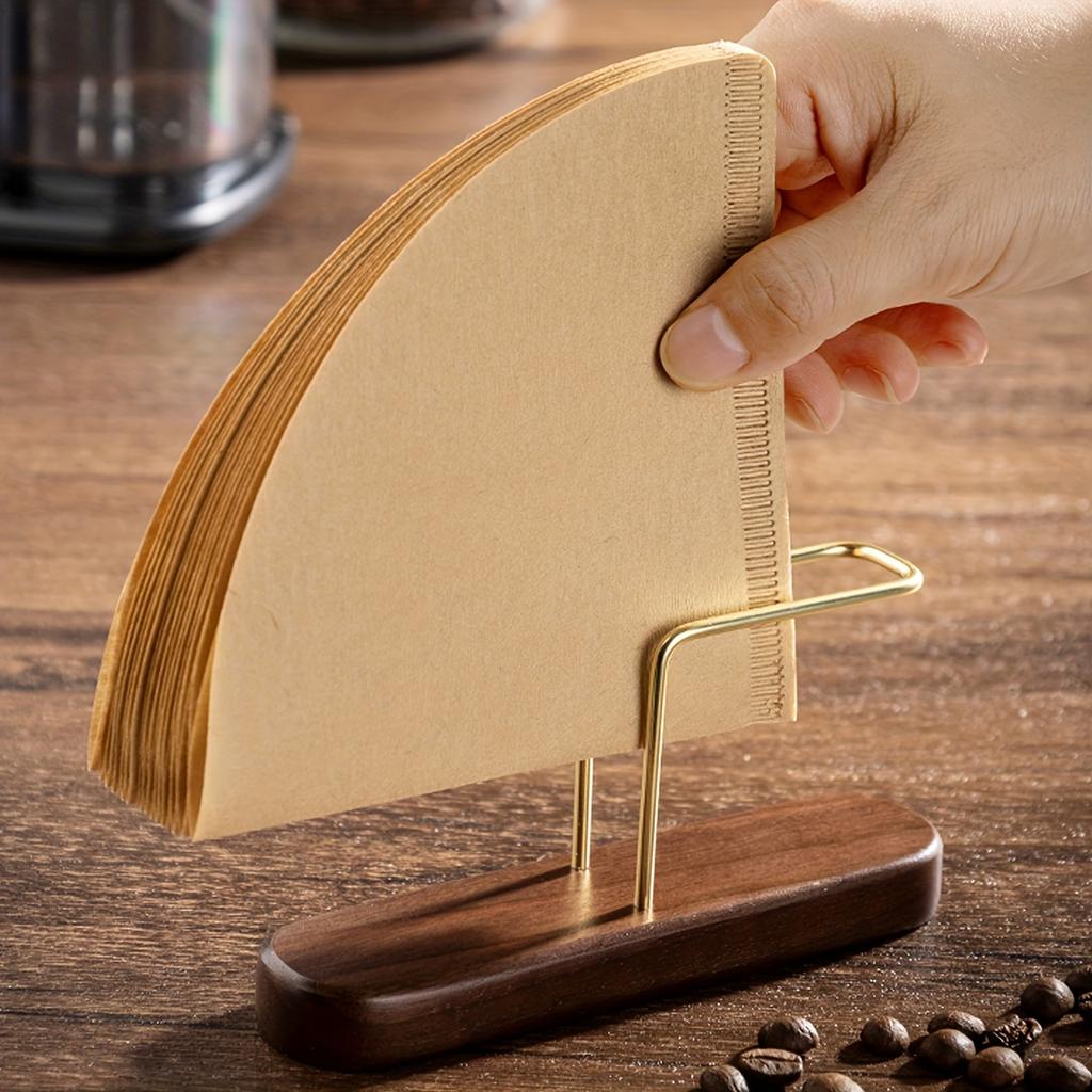 Porta Carta Filtro Caffè in Legno Scatola Portaoggetti Verticale per Filtri di Carta a Forma di Ventaglio a V Accessori Macchina da Caffè