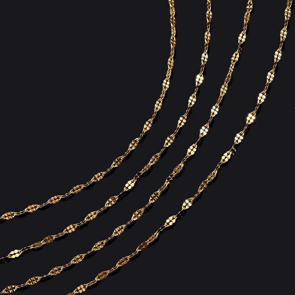 No Fade 2meters Stainless Steel Lip Chain Multi-Size Metal Bulk Chain for Necklace Bracelet Chain DIY Jewelry Making Accessories