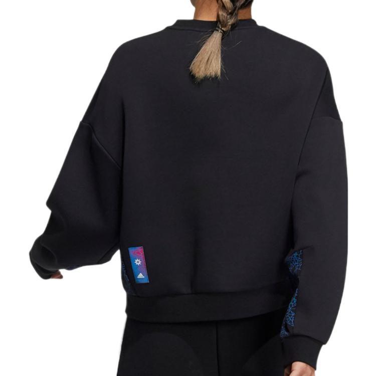 adidas Sweatshirts Women's Black Crew Neck Moderate Regular HE2917