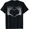 Skeleton Hands Heart Sign Retro Halloween Costume Women Girl T-Shirt