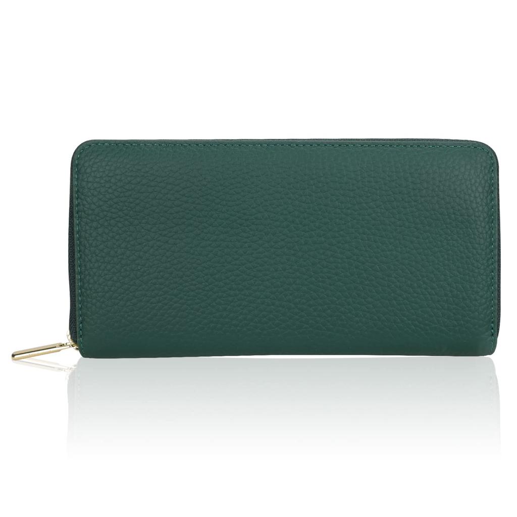 DCLKO 2026 Women's Genuine Leather Long Wallet, Multi-Function Wallet with YKK Zipper, 22 Card Slots, Large Capacity, Genuine Leather, Anti-Skimming