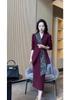 3022 Plus Size Women's Fashion Suit with Flowing Ribbon and Half Skirt - Slimming Two-Piece Commuting Set