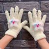 1Pair Cartoon Star Eye Five Finger Gloves For Women Girls Autumn Winter Warm Gloves Cute  Student Gloves Birthday Gifts