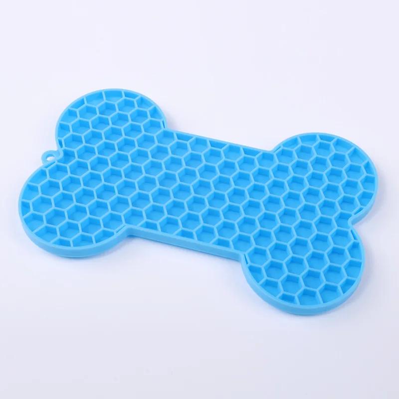Nice Bones Silicone Dog Lick Mat For Dogs Pet Slow Food Plate Dog Bathing Distraction Pet Sucker Food Training Pet Feeder Supplies