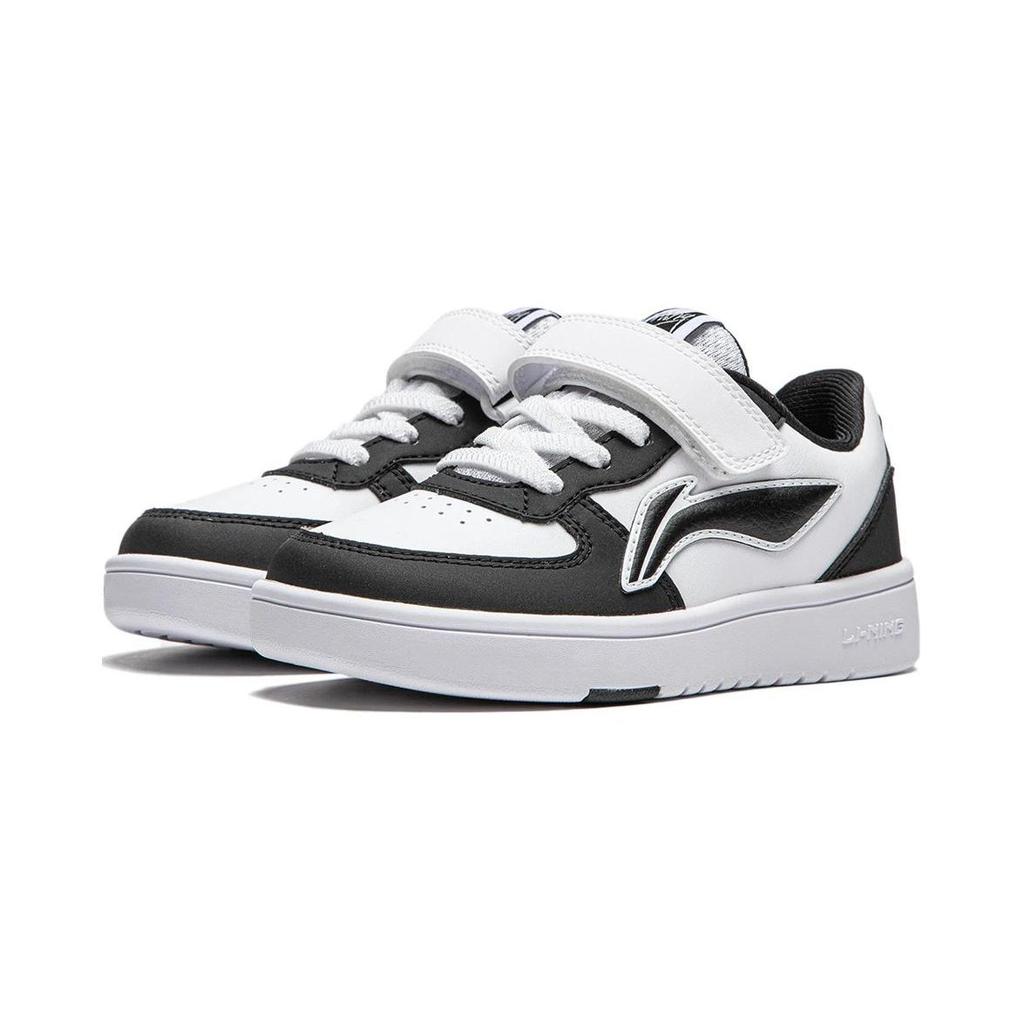 Li Ning Kids Comfortable Versatile Shock Absorbing Durable Low Top Casual Shoes Kids Sneaker Black White YKNS134-15