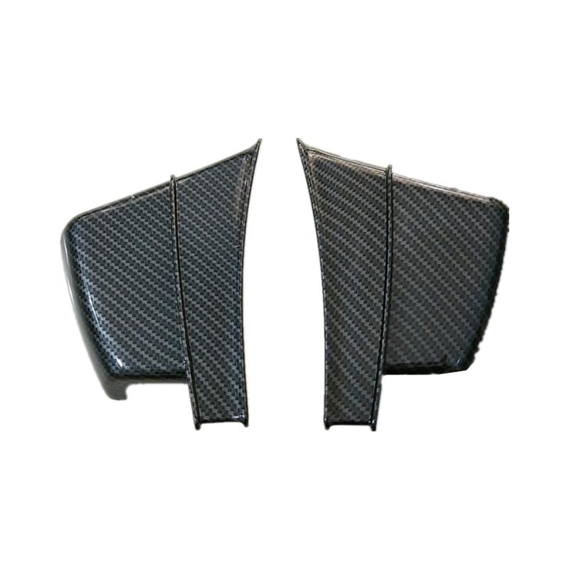 2X Motorcycle Glossy Carbon Fiber Look Side Winglets Wind Fin Spoiler Trim Cover